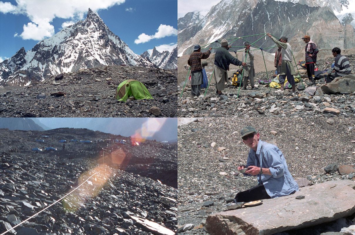 02 Camp At Concordia, Jerome Ryan Eating Lunch, Army Communications Line Snakes Through Camp